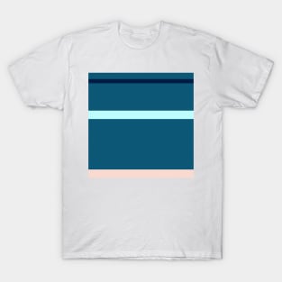 A world-class admixture of Oxford Blue, Deep Sea Blue, Sea, Pale Cyan and Champagne Pink stripes. T-Shirt